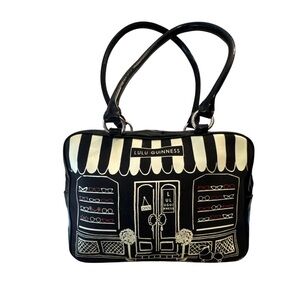 Lulu Guinness Black and Cream Boutique Storefront Tote